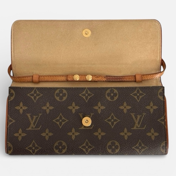Louis Vuitton Pochette Twin GM Monogram Canvas Brown Crossbody Authentic - Picture 6 of 8